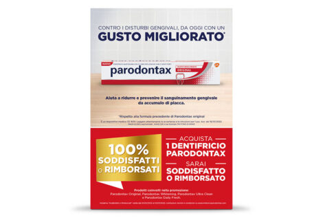 ’22 Parodontax Promozione  “100 soddisfatti o rimborsati”